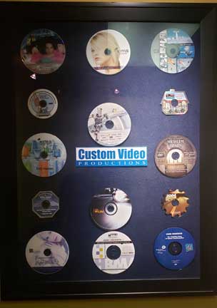 a photo of Disc samples in display frame